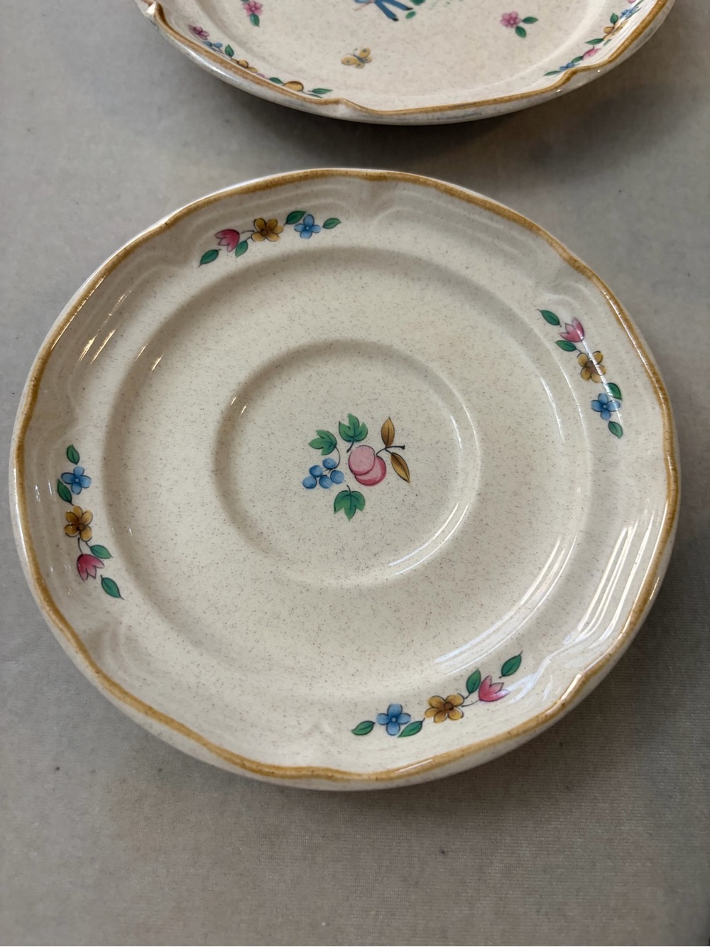 International Stoneware Cream Mug and Small Plate Set with Floral Accents - Picture 8 of 13